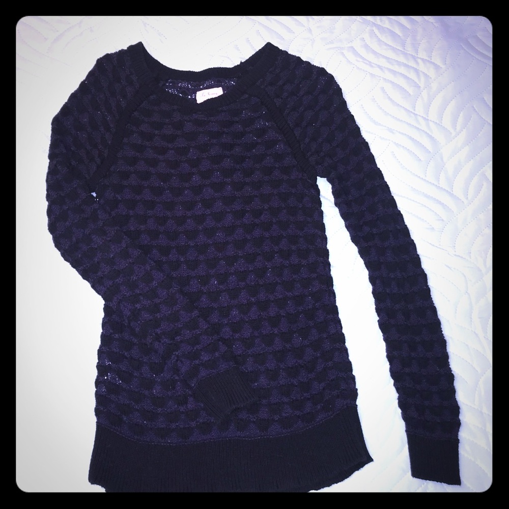 Small purple and black sweater.